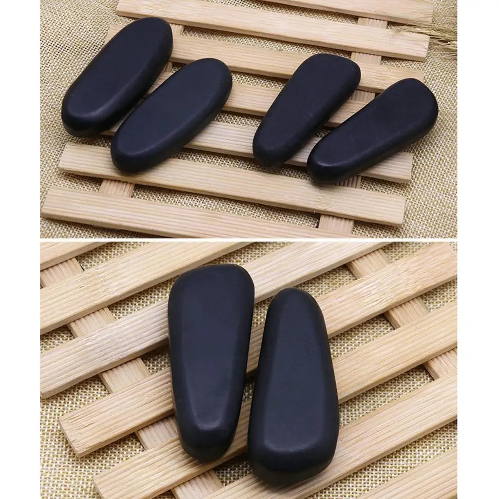2pcs Massage Stones Natural Lava Basalt Heated Warmer Stone Body Heating Smooth Massage Stones for Spa Massage 260316