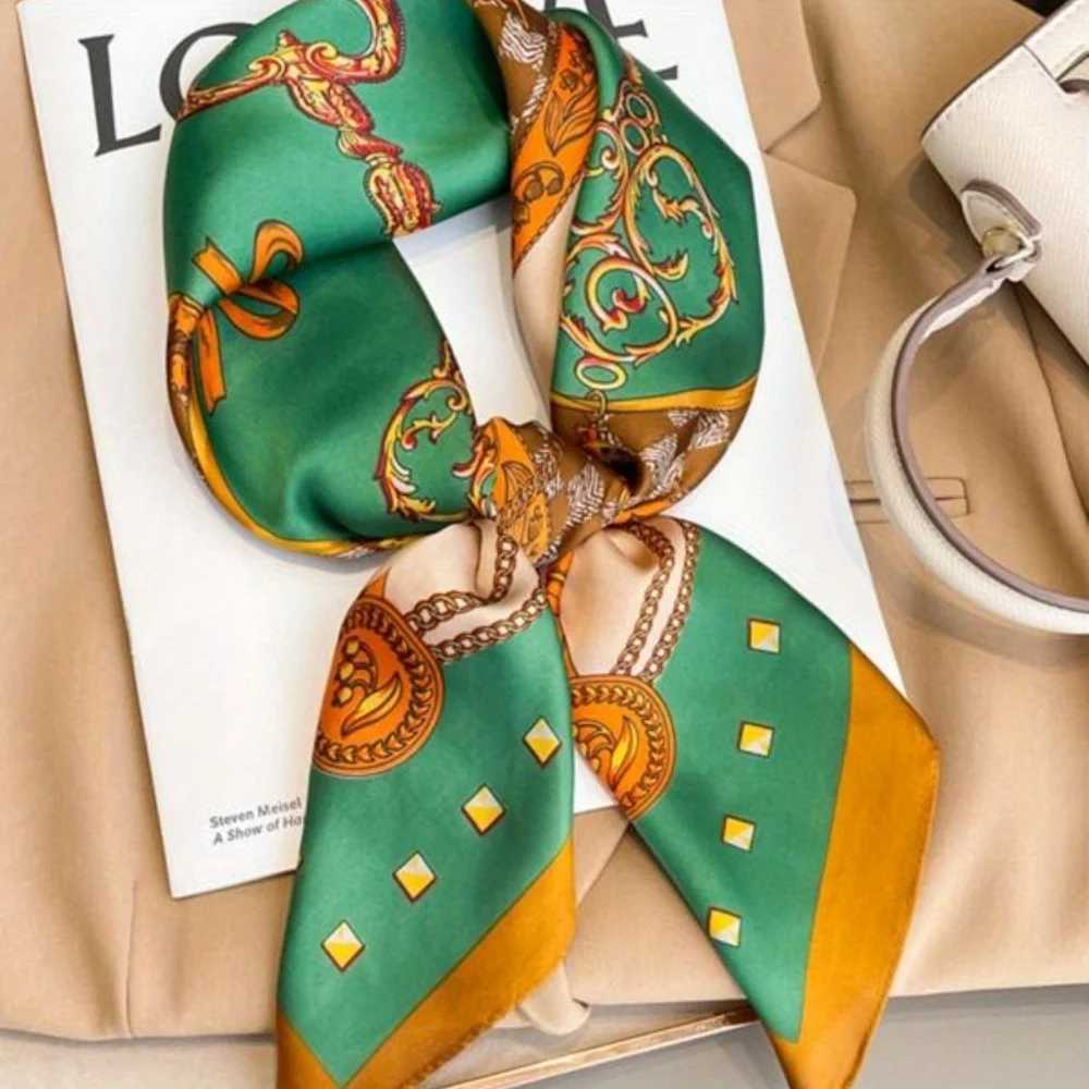 Ladies fashion scarf 70x70cm new silk satin square scarf elegant womens accessories suitable for all seasons Z260330