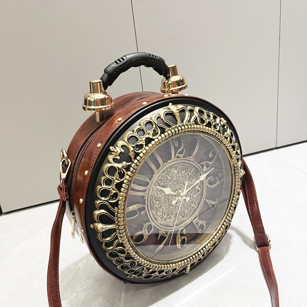 2026 new retro chic creative personality clock bag women's handbag shoulder bag crossbody bag designer bag