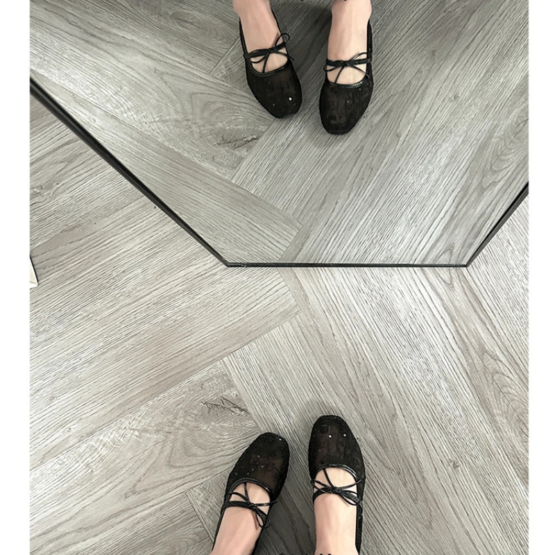 Breathable Women Mary Jane Flats Shoes Fashion Butterfly-knot Shoes Laides Soft Sole Comfort Street Style Shoes 260323