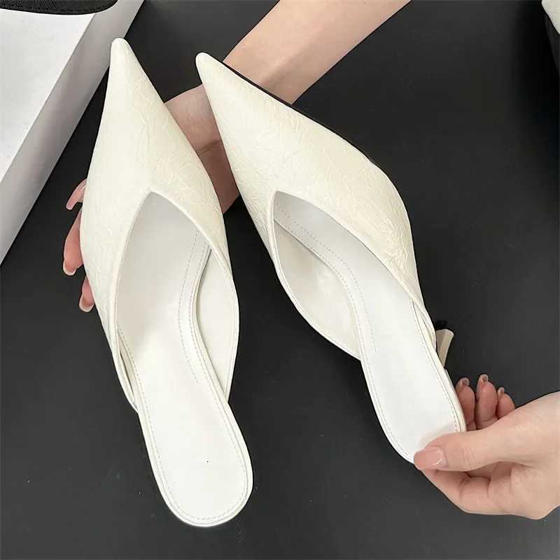 Eilyken Sexy Elegant Shallow Pointed Toe Mule Women Slippers Pumps Fashion Thin High Heels Stripper Dress Ladies Shoes Z260330