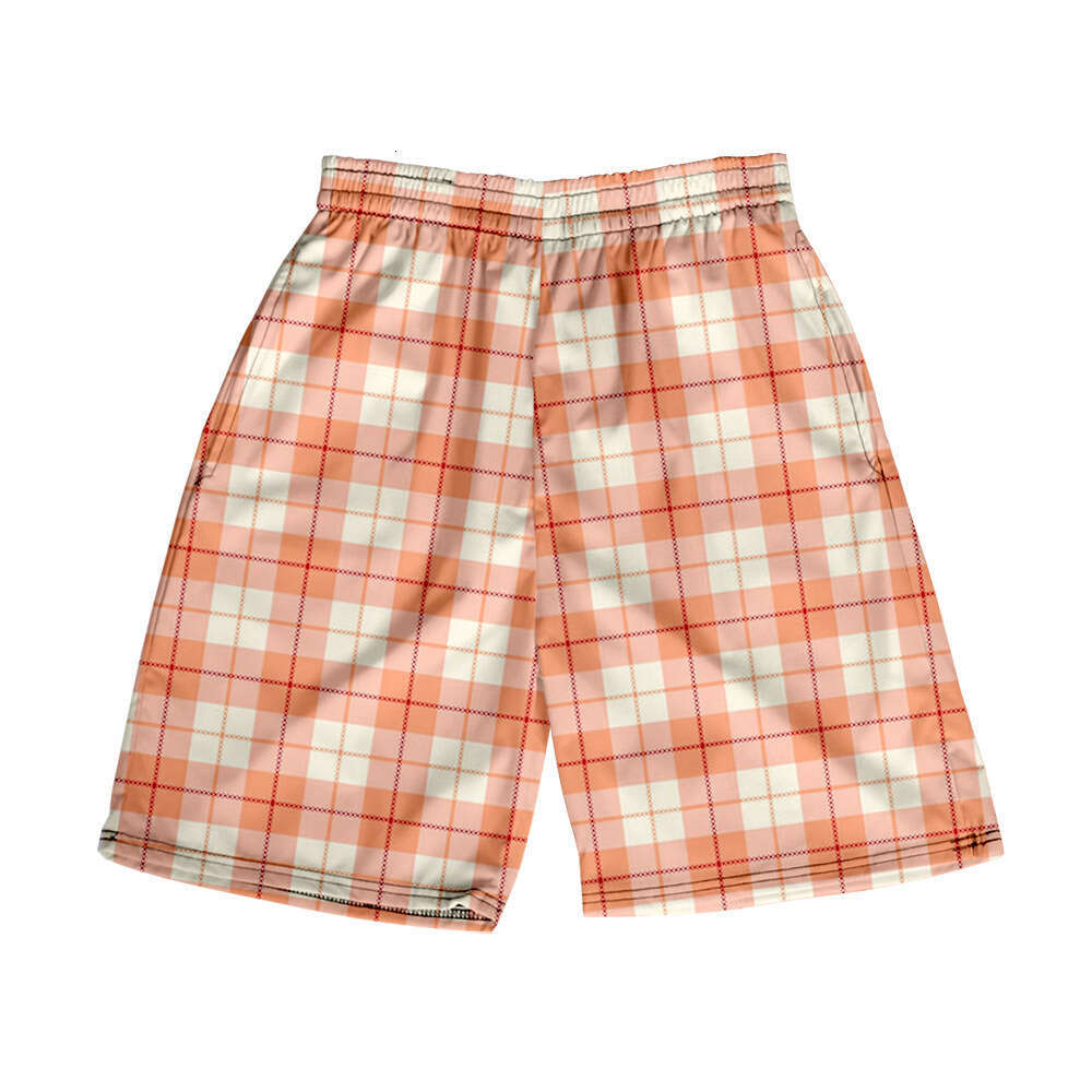 Spring Summer Men's Hawaiian Plaid European And American Style Casual Beach Shorts