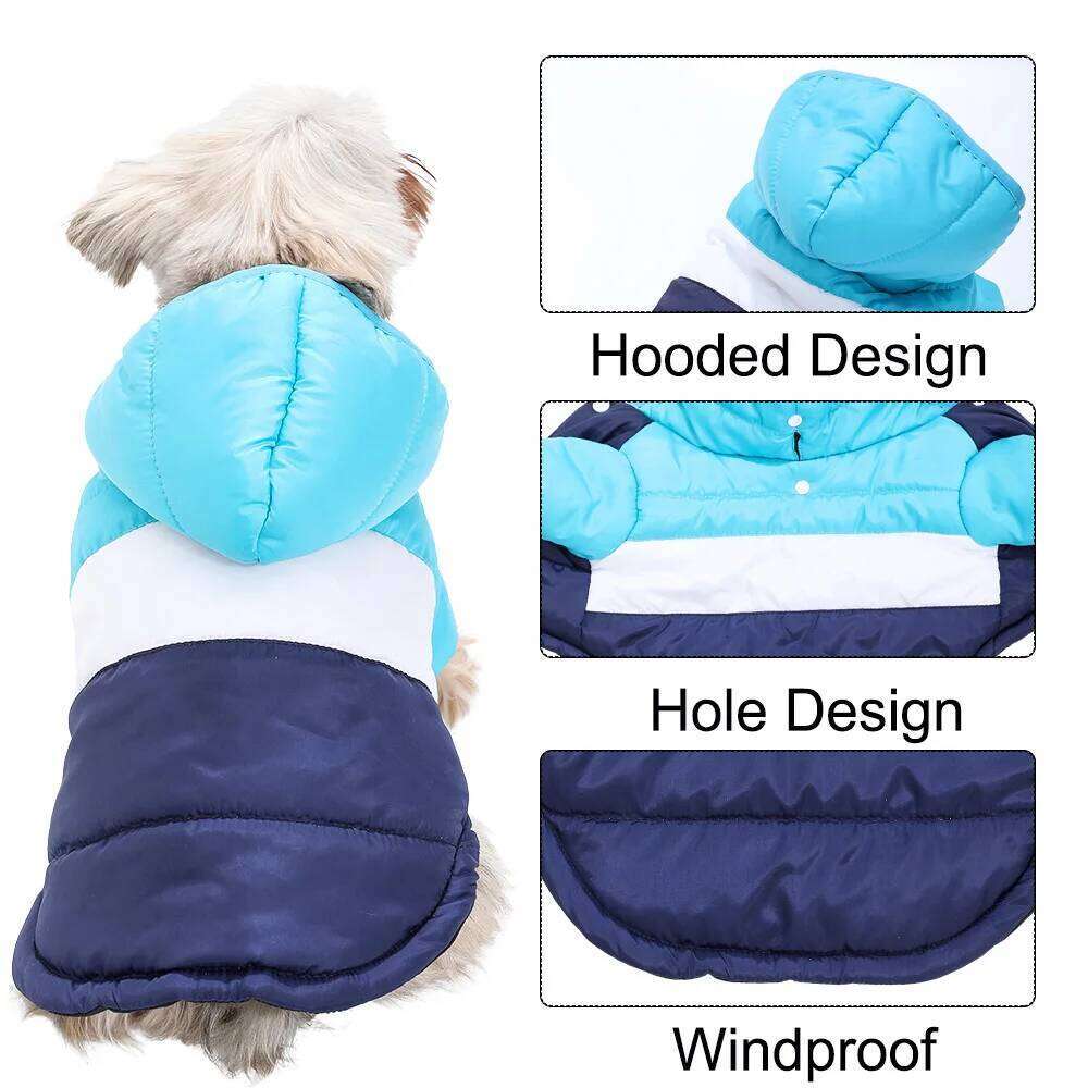 Clothes With Hooded Pet Dog Jacket Coat Warm Winter Puppy Clothing For Small Medium Dogs Cats Chihuahua Bulldog Overalls