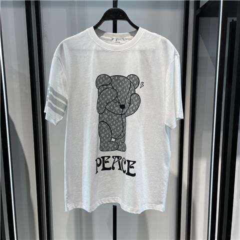 Fashionable Trendy Men's Summer New Short-Sleeve T-Shirt, Loose Fit, Round Neck, Reflective Print Top B1dac2319