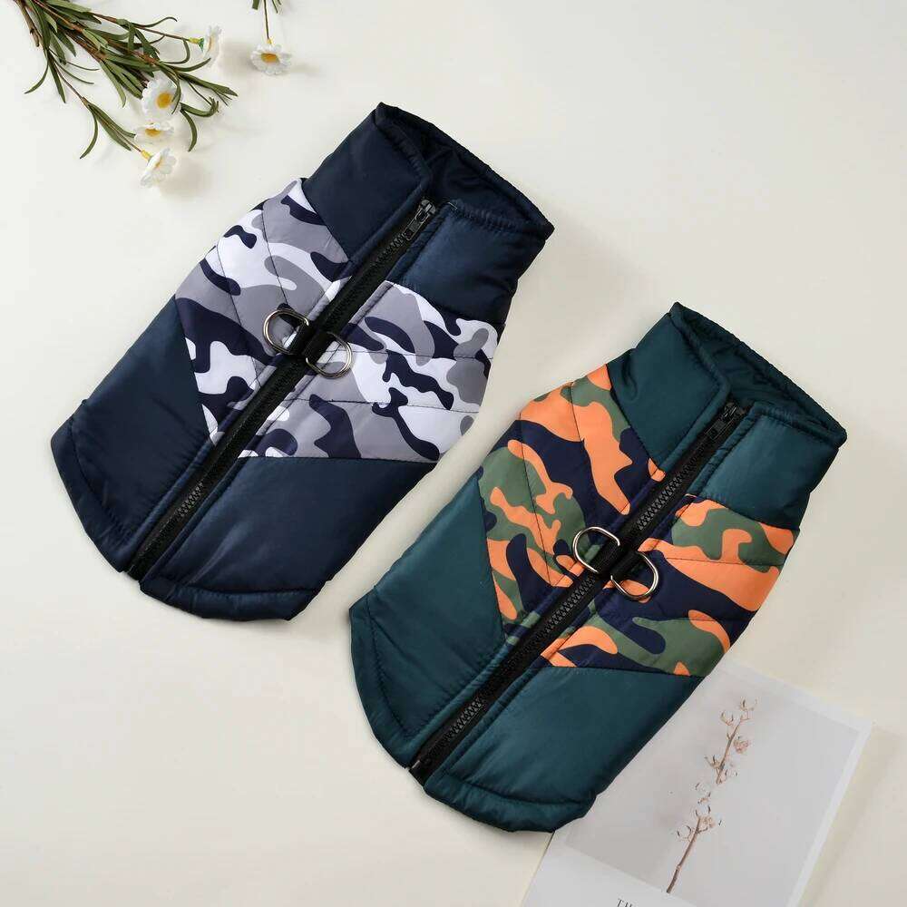 Pet Dog Clothes For Small Medium Dogs Cats Winter Warm Puppy Jacket Coat with D-ring Windproof Cat Clothing Bulldog Pug Outfits