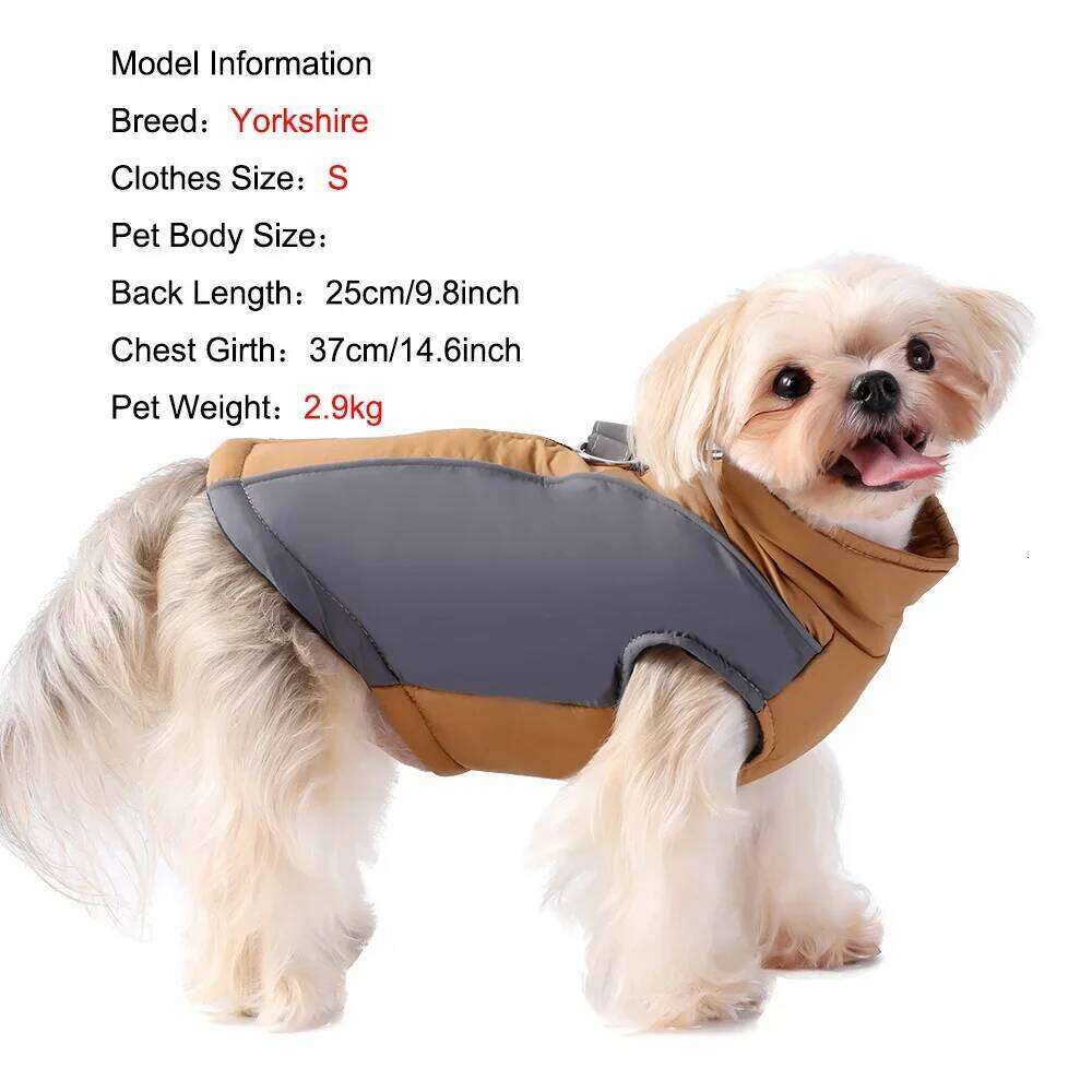 Autumn Winter Pet Dog Jacket Coat For Small Medium Dogs Cats Reflective Puppy Warm Clothes With D-ring Yorkshire Bulldog Apparel