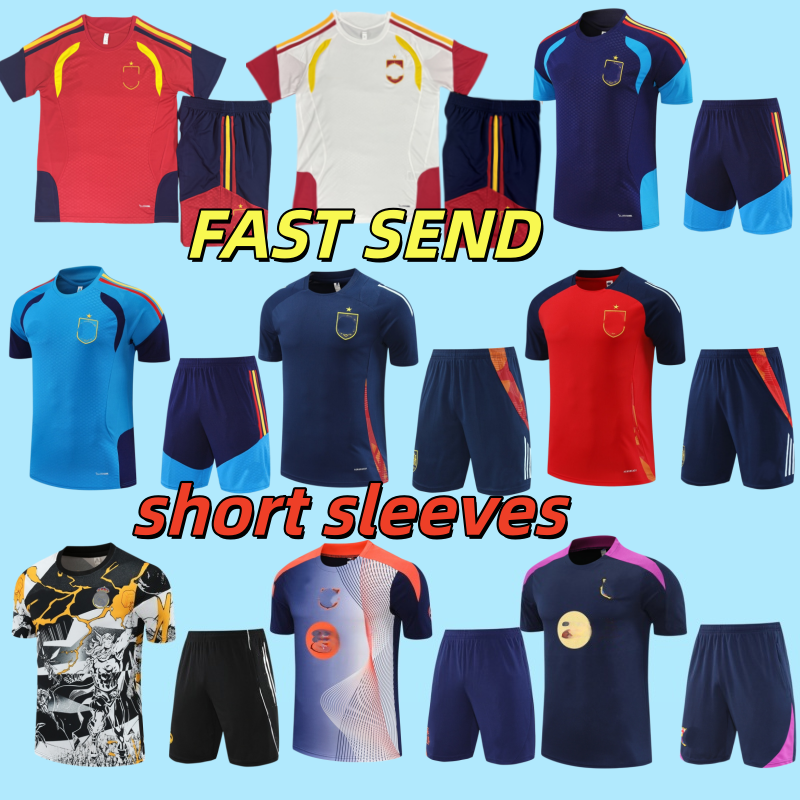 25 26 27 Spain Short Sleeve Tracksuit LAMINE YAMAL Pedri Gavi soccer jersey 2026 Training Suit Men Kids Kit
