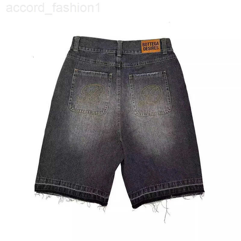 American Style Harajuku Retro Denim Shorts with Letter Embroidery Oversized Jeans Men Y2k Loose Casual Versatile Shorts Woman H260330