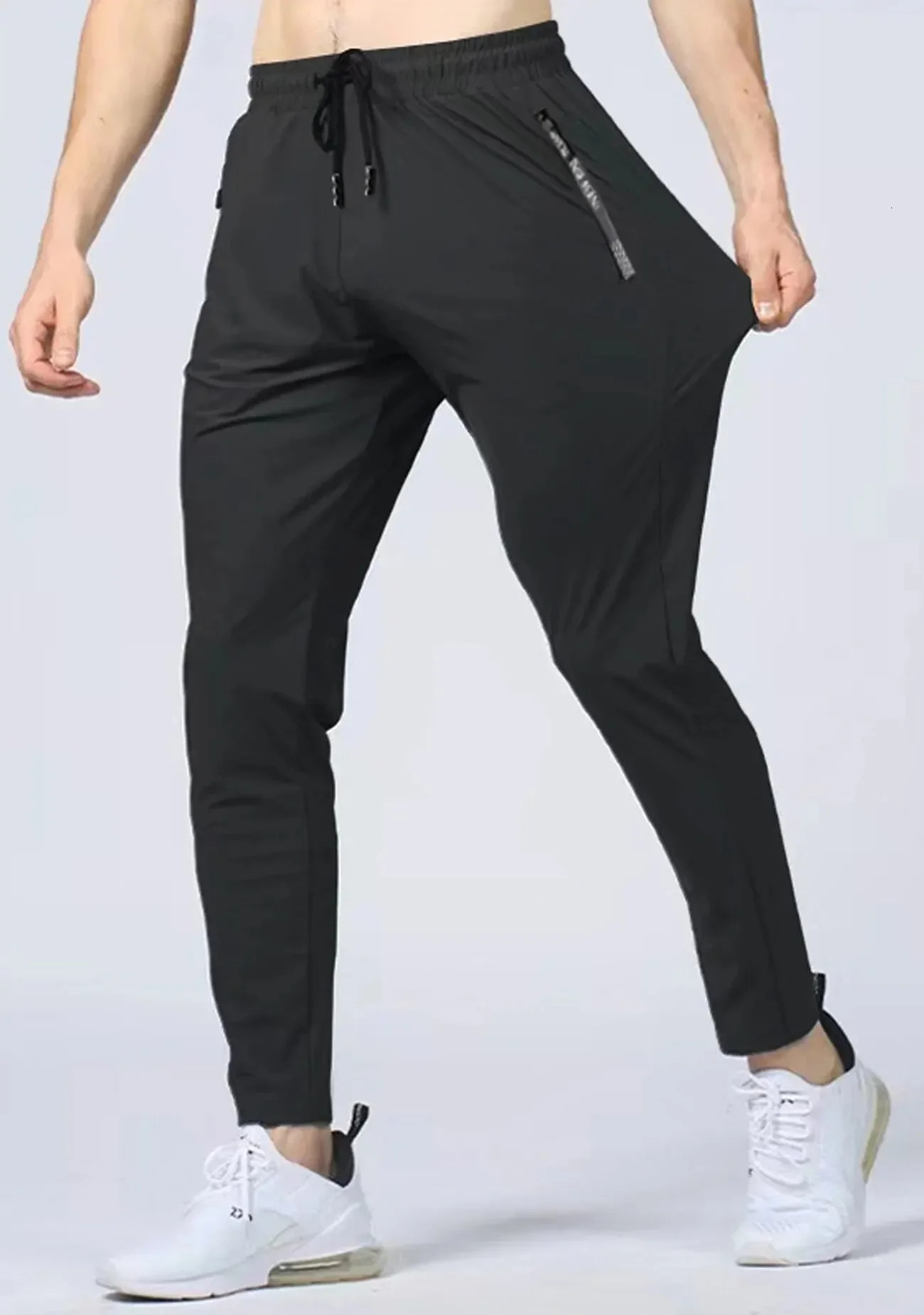 Mens Quick-drying Breathable Waist Drawstring Joggers Chic High Stretch Sports Pantst For Fitness 260327