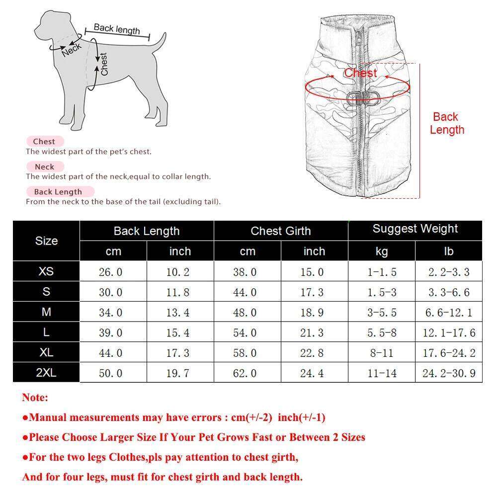 Pet Dog Clothes For Small Medium Dogs Cats Winter Warm Puppy Jacket Coat with D-ring Windproof Cat Clothing Bulldog Pug Outfits