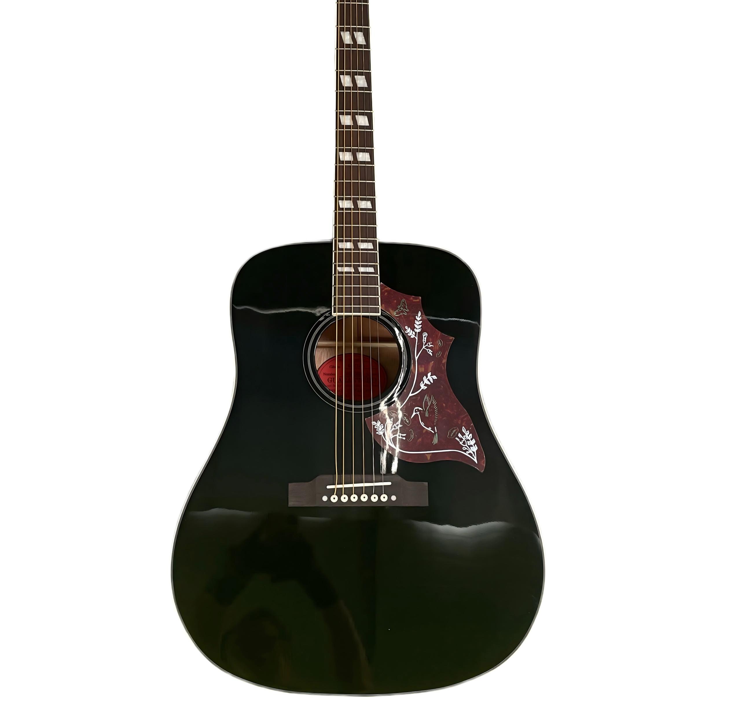 Black Acoustic Guitar Solid Spruce Top Professional Musical Instrument, 41 INCH With Case