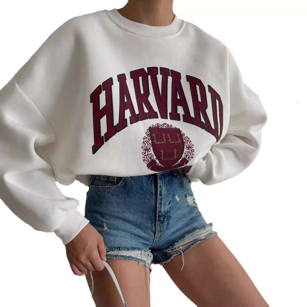 2026 New Cross-Border European and American Women's Fashion Casual Printed Thick Versatile Long-Sleeve Sweatshirt