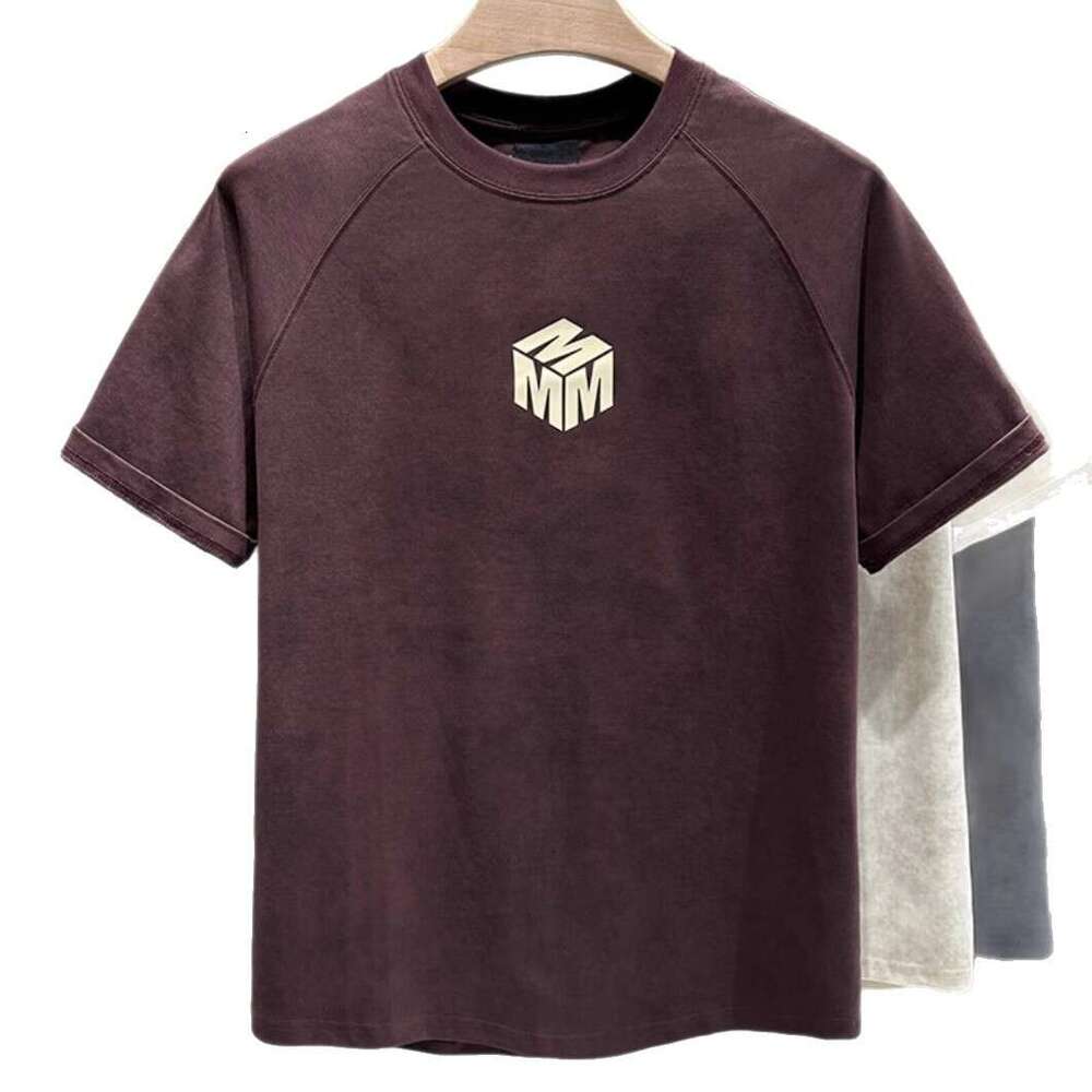 High-end casual and stylish shirt autumn, skin-friendly, breathable, simple T-shirt, trendy patchwork short-sleeve for men