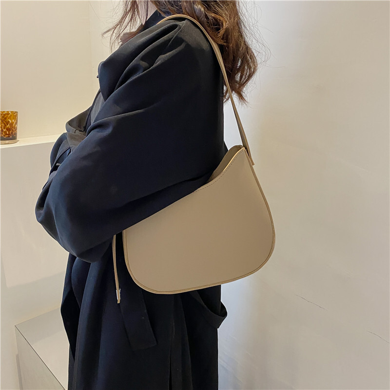 Free Shipping High Value Soft Leather Hobo Bag for Women Minimalist Shoulder Bag Casual Crossbody Handbag with 4 Colors