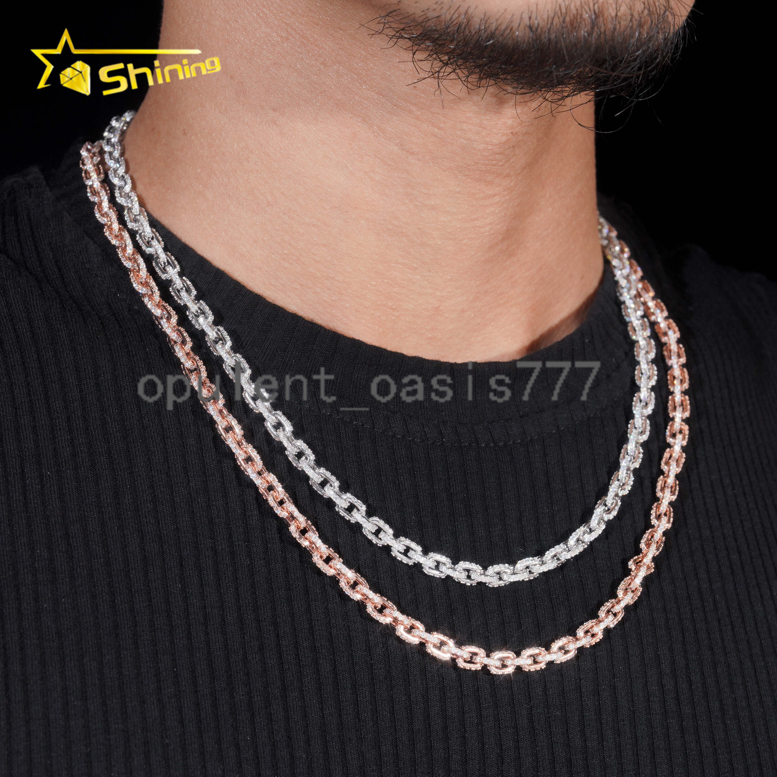 Hot Sale 4mm Iced Out Chain 925 Sterling Silver Pass Diamond Tester GRA Certified VVS Moissanite Necklace Hiphop Jewelry