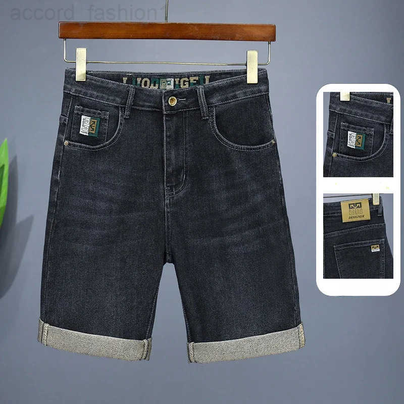 Washed Vintage New Mens Denim Shorts Thin Summer Straight Elasticity Men Short Jeans Fashion Label Bermuda Casual Short Pants H260330