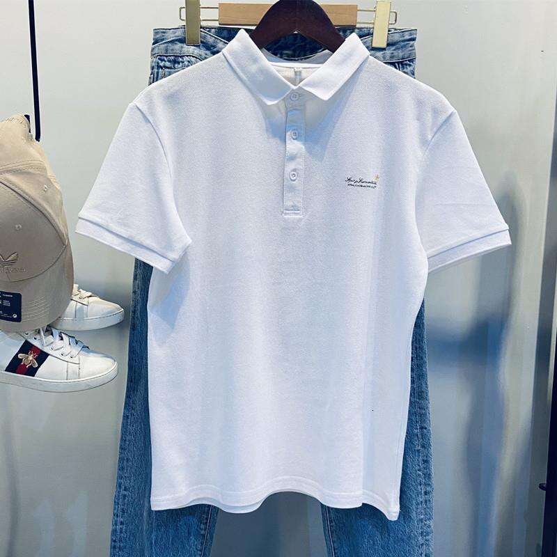 Trendy Men's Clothing Summer New Business Casual Polo With Stylish Personalized Embroidery And Print, Turn-Down Collar Short-Sleeve POLO Shirt