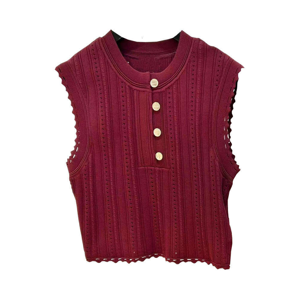 2026 autumn and winter new French round neck S18 sleeveless vest knitted top+pleated skirt women's set