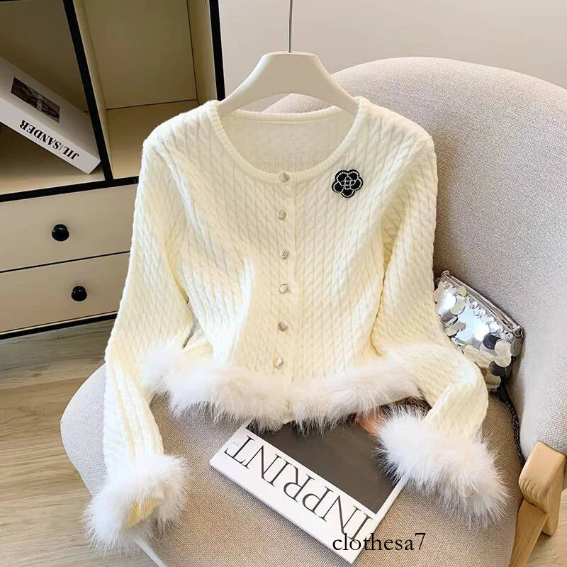 Chic Casual Knit Cardigan Women Long Sleeve Button Hairy Patchwork Solid Sweater Simple Office Lady O Neck Elegant New Outwear