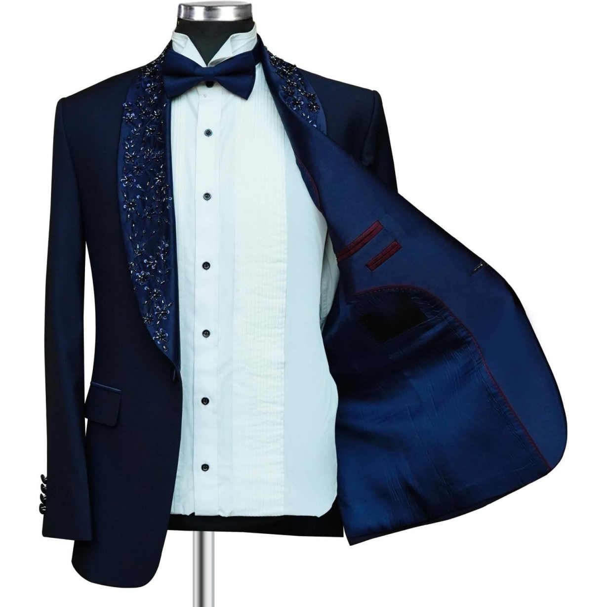Classic Men Suits Slim Fit 2 Piece Jacket Pants Crystal Shawl Lapel Formal Occasion Party Banquet Customized Ropa Hombre