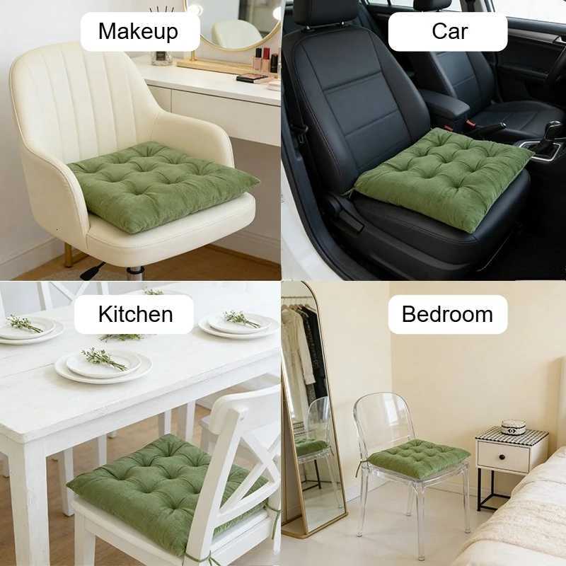4pcs Crystal Velvet Chair Cushions with Ties40x40x7cmSoft Velvet Seat Pads for Kitchen Dining ChairsOfficeLiving Room Chairs H260330 - view 6