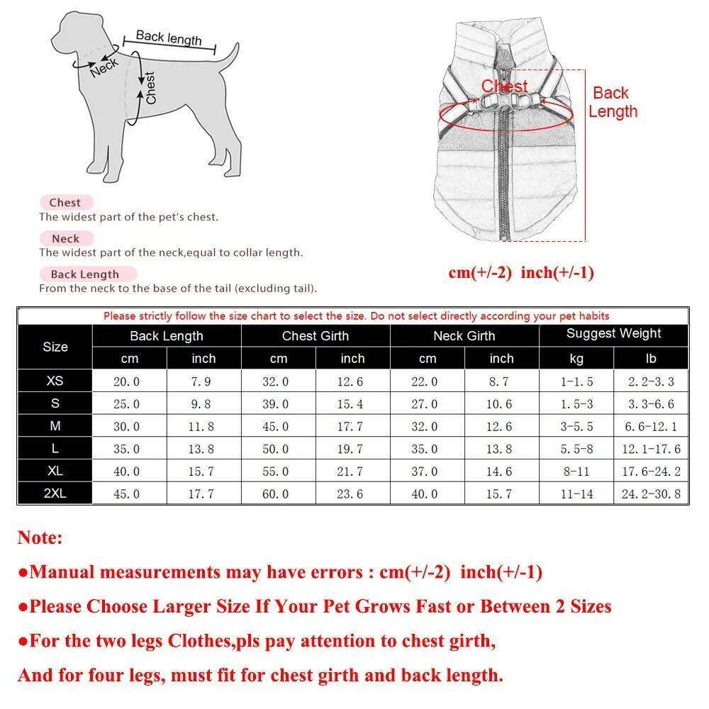 Dog Hiking Jacket For Small Medium Dogs Cats Winter Warm Windproof Clothing with Reflective Puppy Outdoor Camping Coat