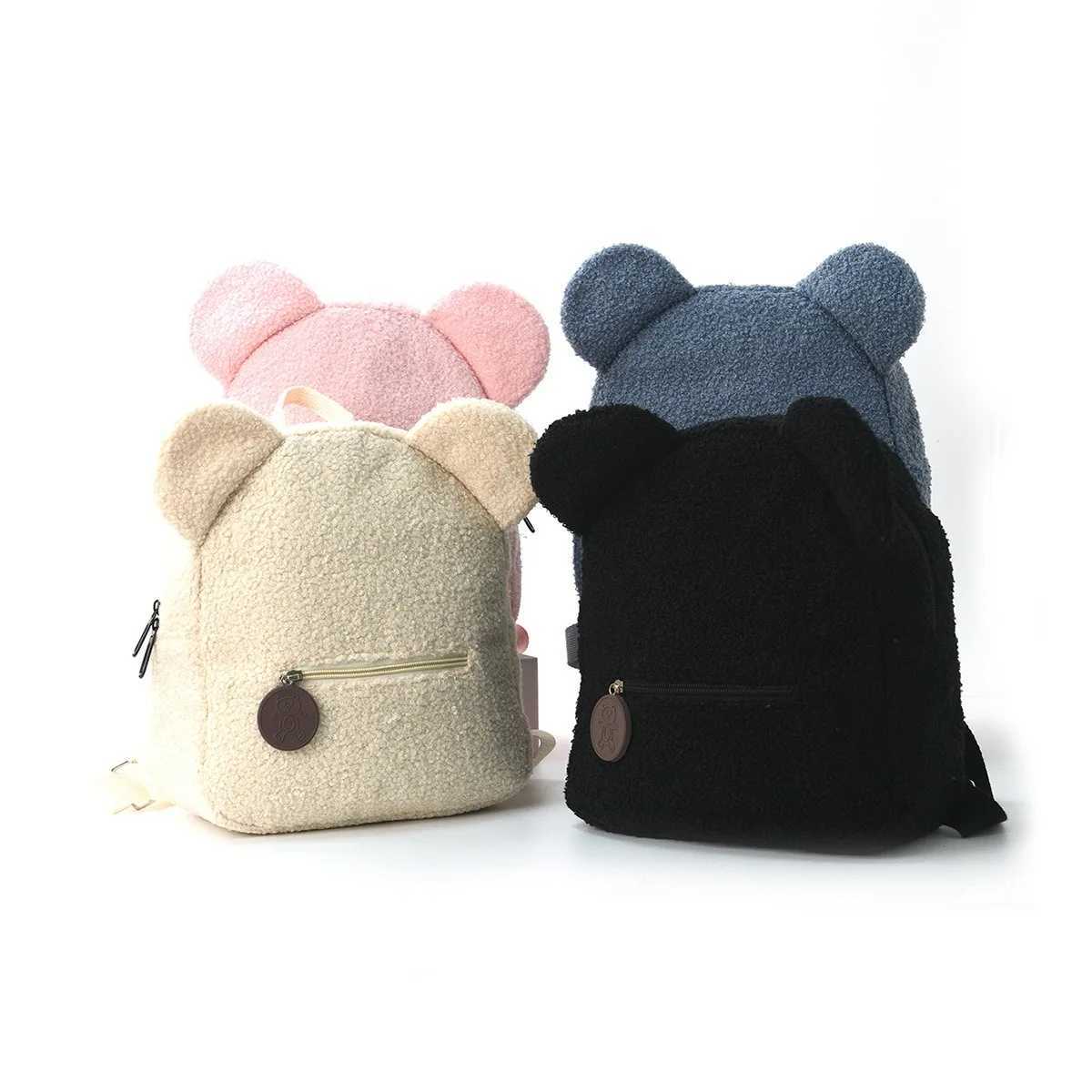Foreign trade plush backpack 2025 new popular fashion casual ears bear backpack cartoon childrens backpack S260330