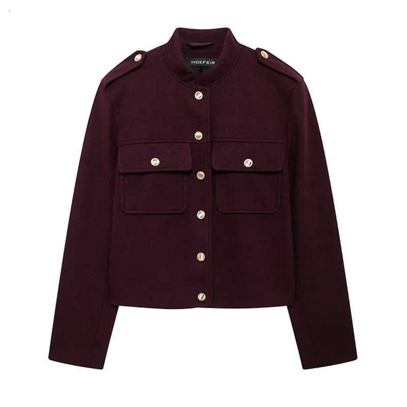 Womens Autumn Winter Jacket Casual Coats O-Neck Long Sleeves Pockets Buttons Single Breasted Women New Jackets Clothes FemaleT260328