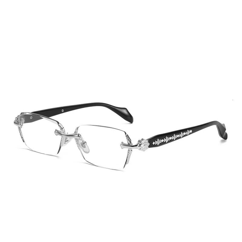 Luxury Brand Designer Sunglasses Minimalist Fashion Internet Celebrity Frameless Edge-cut Reading Glasses For Men And Women Trendy Versatile High-defi