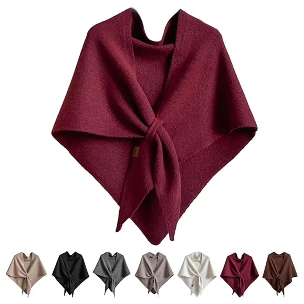 Winter Shawl for Women Elegant Retro Triangle Knitted Scarf Shawl Cardigan Single Shoulder Top Sweater Fashion Versatile Shawl 260325