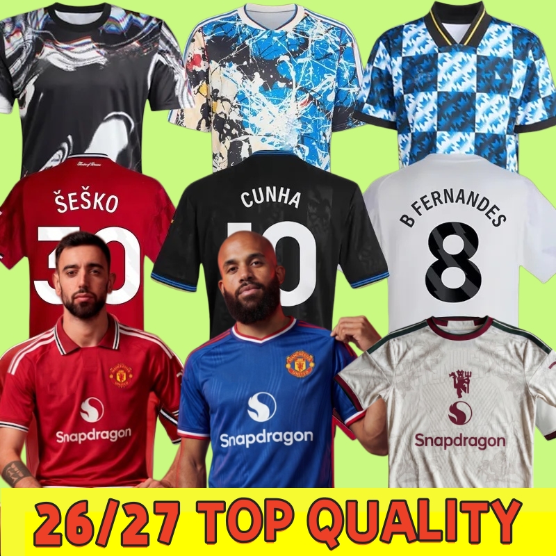26 27 Manchest er Soccer Jerseys United GARNACHO HOJUND MARTINEZ CASEMIRO football shirt B. FERNANDES men kids kits MAINOO ZIRKZEE AMAD YORO Onana 16-28 3X 4X