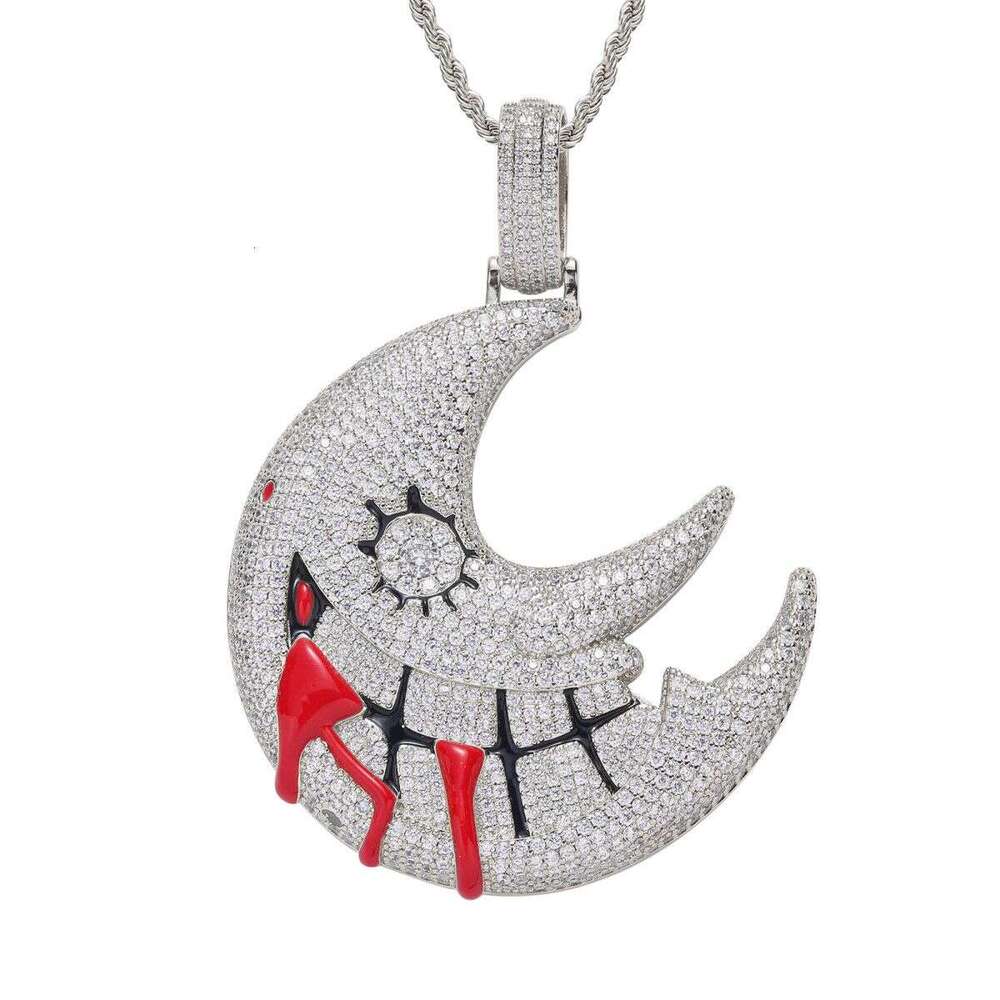 2026 Trippy Redd Style Moon Pendant Hip-Hop Exaggerated Funny Rap Punk Accessory For Men
