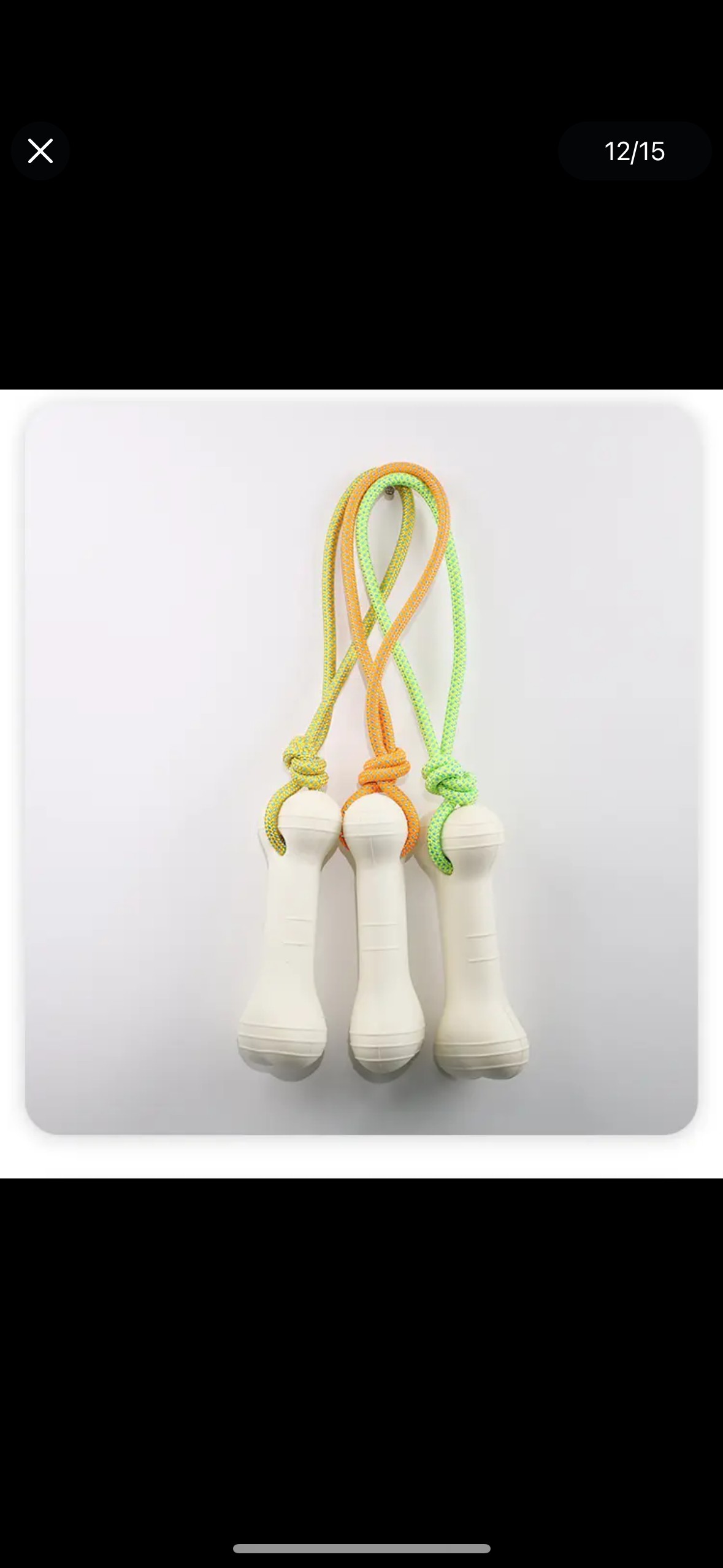 Glow in The Dark Dog Bone Toy with Rope, Luminous Night Chew Toy for Large Breed