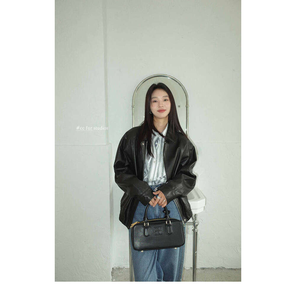Spring 2026 New Haining Sheepskin Genuine Leather Motorcycle Jacket Short Coat Qipao Hanfu Silk
