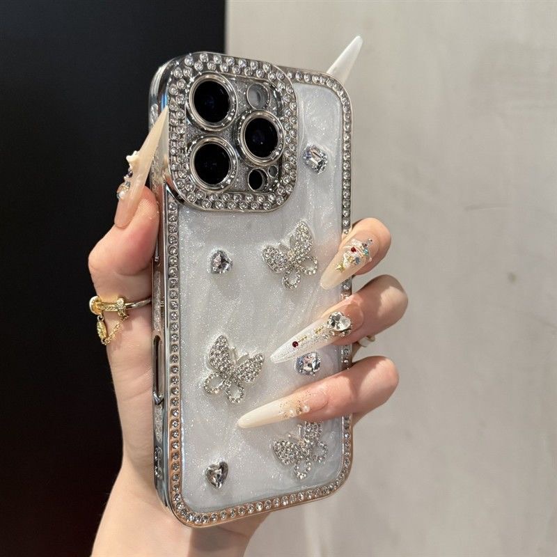 Three-dimensional diamond KT cat is suitable for iPhone Apple mobile phone case new advanced explosion