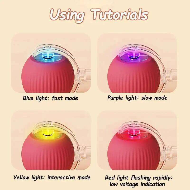 XYZ Interactive Automatic Rolling Ball Faux Tail Rechargeable Smart Pet Electric Toy Dog Cat Training Imitate Mouse