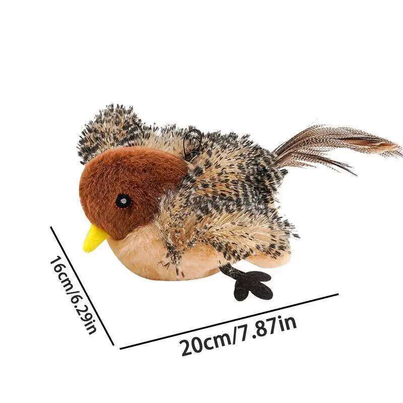 Flappy Interactive USB Rechargeable Pet Cat Plush Flapping Bird Toy Stimulate Hunting Instincts Remote Control