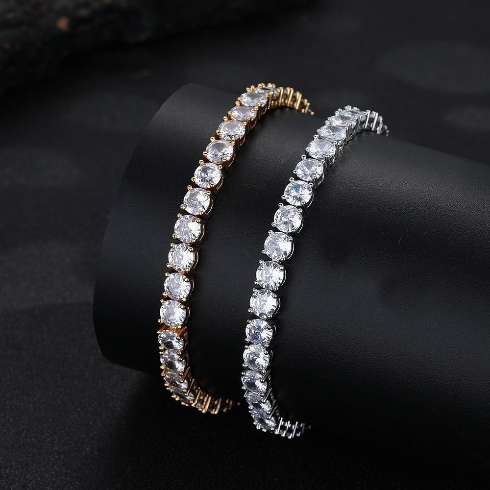 D color VVS moissanite diamond tennis chain necklace dropshipping 3mm 4mm 5mm 925 silver fine jewelry for men and women