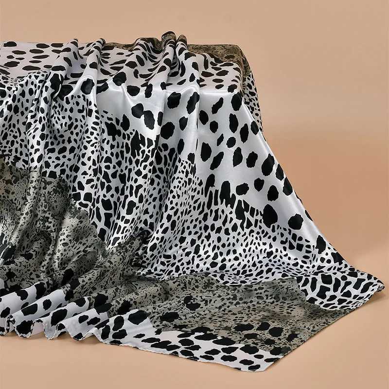 9090cm Leopard Printed Square Scarf Wen Luxury Designers Scarf Fashion Dot band Matte Soft Satin Hair Band Handkerchief X260328