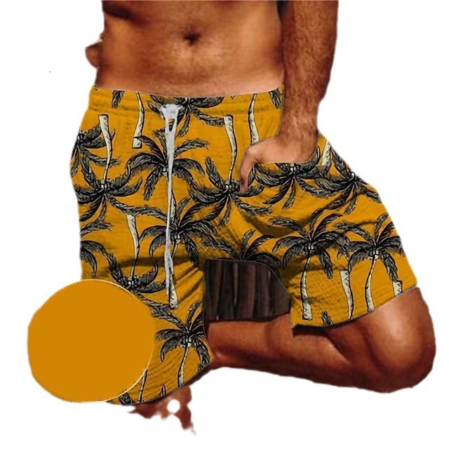 Elegant Men's Lightweight Short Swimsuits Featuring a Retro Look