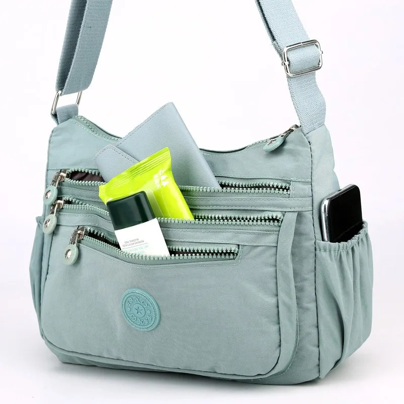 Multilayer shoulder messenger bag light cloth backpack Oxford womens canvas large capacity mother wa 260317