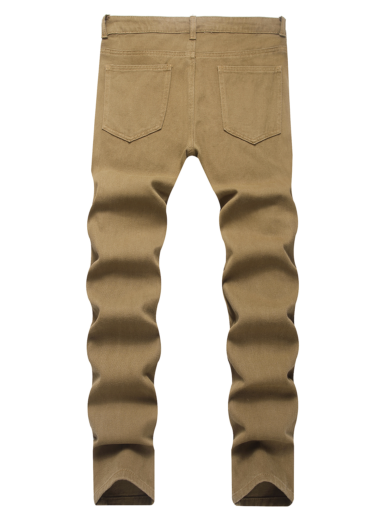 High-Fashion Striped Blue Mens Slim Fit Pant with Distressed Detailing-TG011