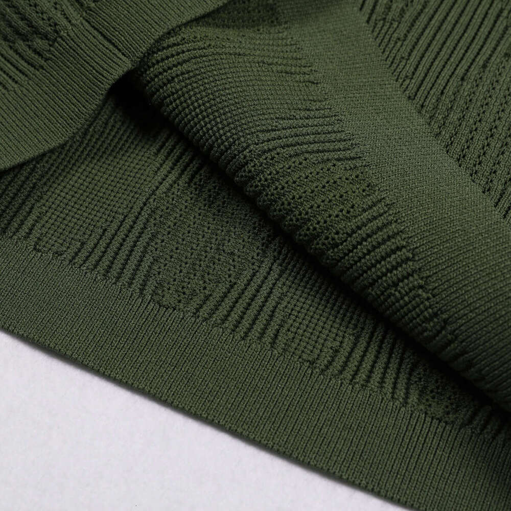 Spring and summer new designer short e22 sleeved slim fit mid length knitted long skirt simple and elegant layered dress