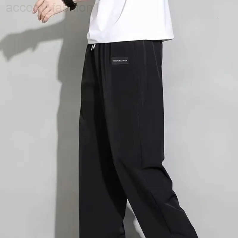 2024 Straight Wide Leg Jogger Pants For Mens Summer Thin And Quick Drying Loose And Hanging Sports And Casual Mens Fashion H260330