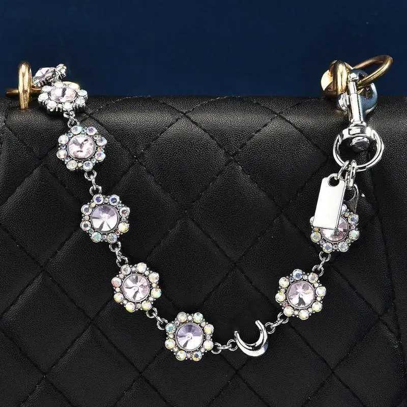 Fashion Bag Charm Chain - DIY Decoration Chains with Flowers Short Gold Chains for Bags Purses Clutches Handbags Z260330