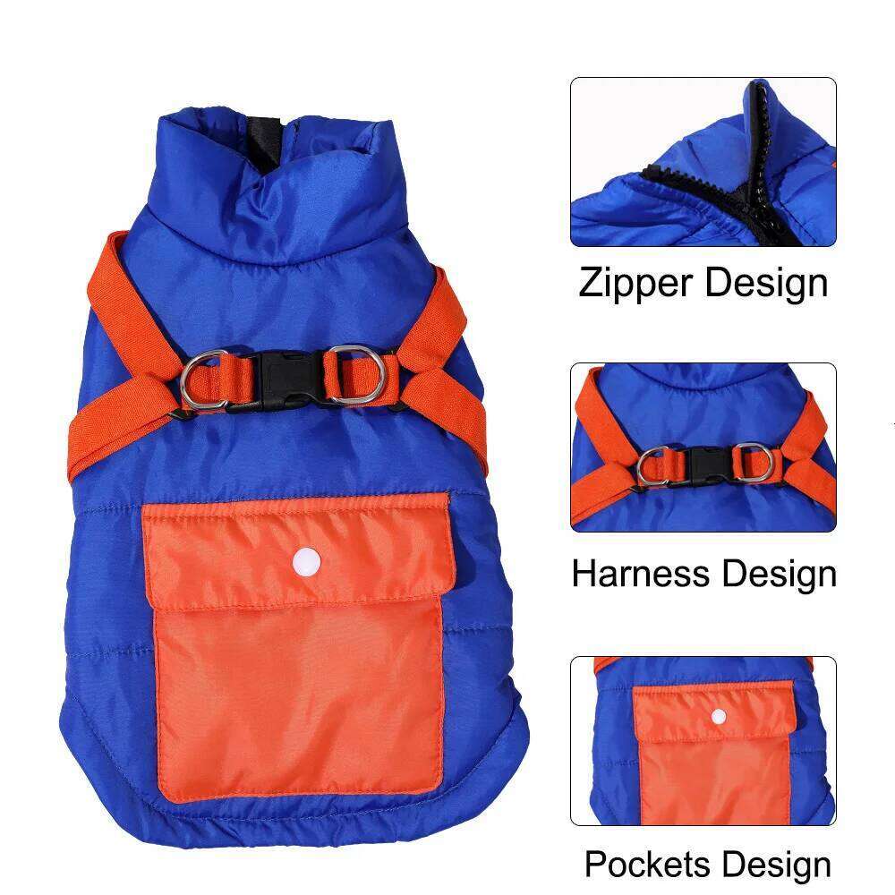 Pet Travel Jacket With Zipper Puppy Clothes For Small Medium Dogs Cats Camping Hiking Windproof Warm Dog Cat Clothing Outfits