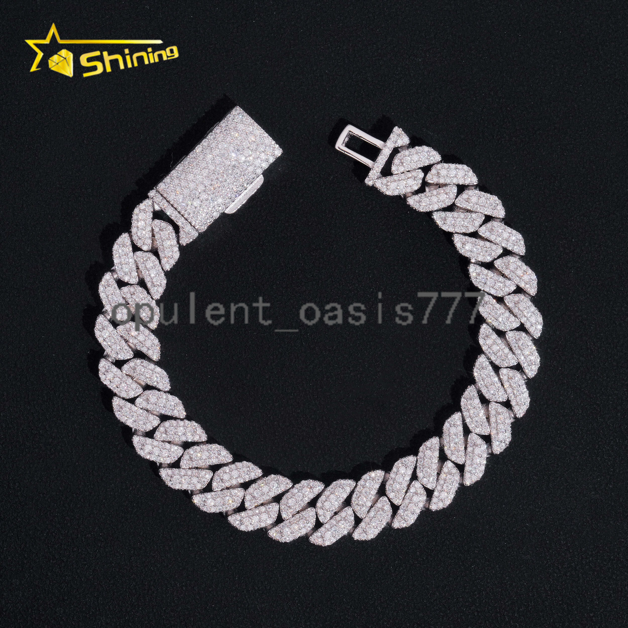 Hip Hop Jewelry Wholesale Price 10mm Moissanite Diamond Cuban Link Bracelet Custom Silver Bracelet 925 Sterling for Men