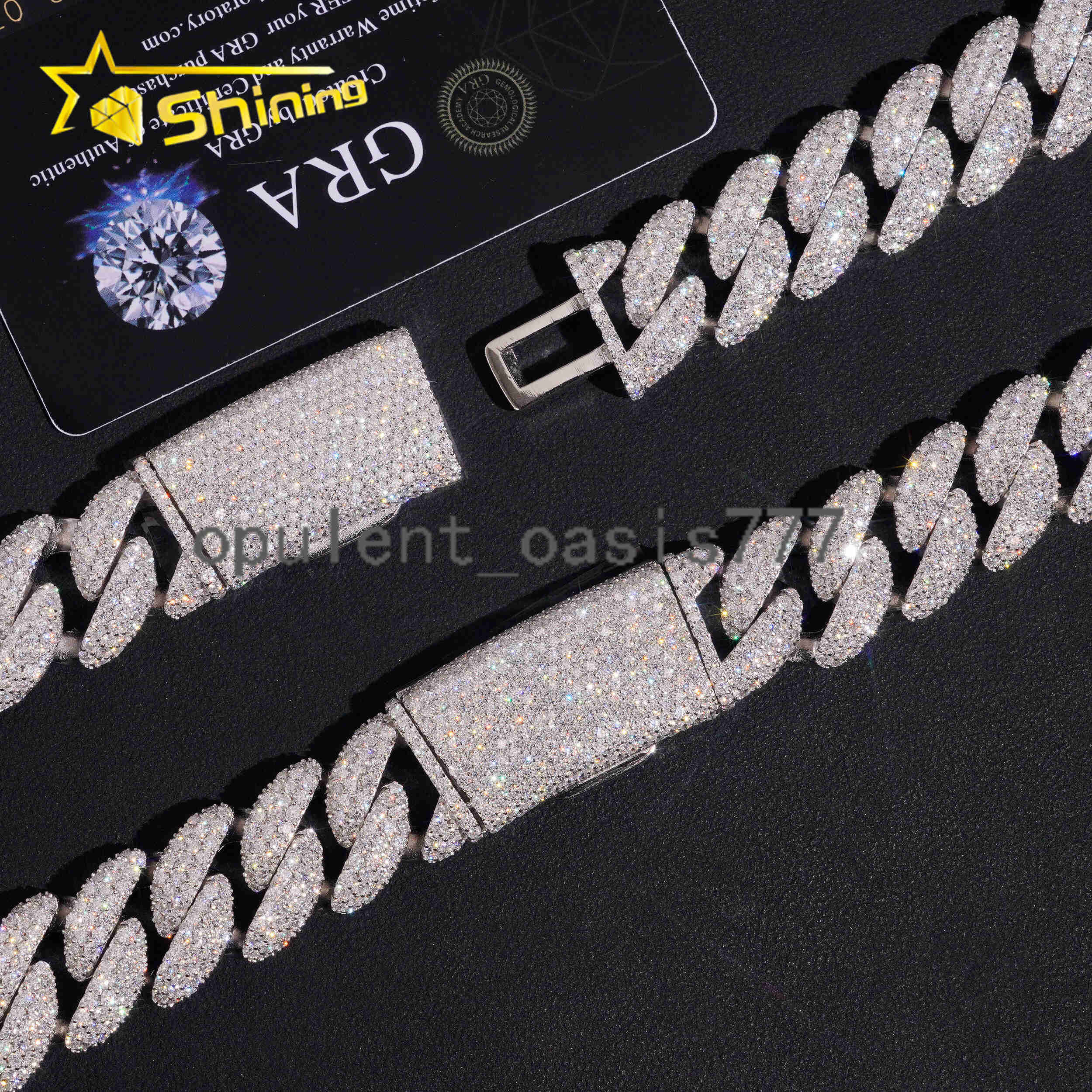 Pass Diamond Tester Iced Out 18mm VVS Moissanite Cuban Link Chain Hip Hop Jewelry Custom Luxury 925 Silver Chain for Men