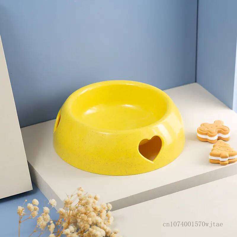 Love Single Bowl for Cat and Dog, Plastic Feeder, Yellow, Pink, Orange, Gray, White, Light Blue, Pet Supplies 26W0330