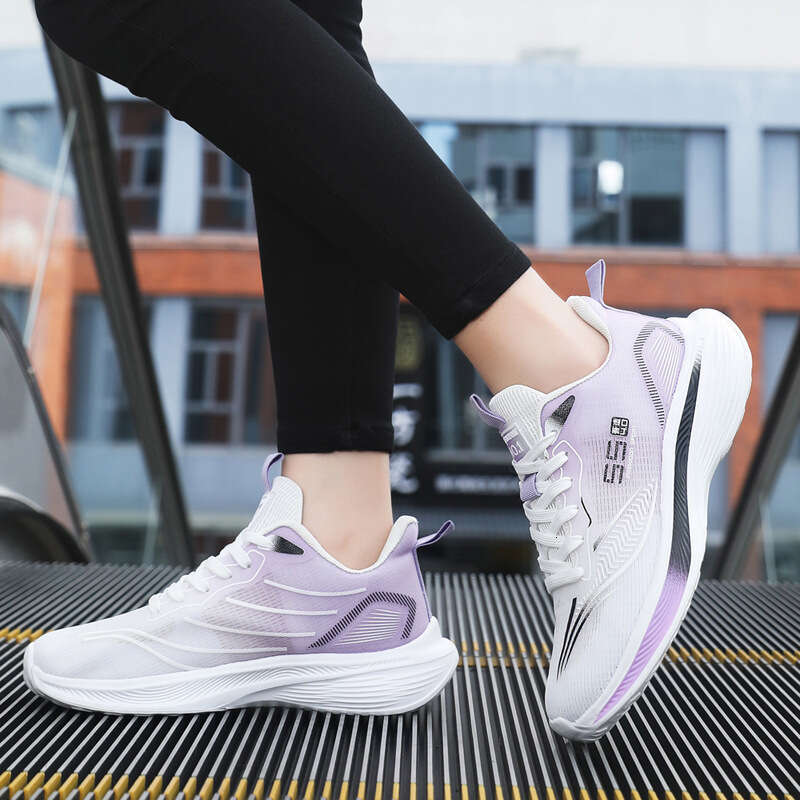 Free shipping broadcast breathable large-size athletic sports high quality 2026, ultra-light and ultra-elastic running shoes for couples